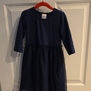 Hanna Andersson Blue Casual Sundress 3/4 Sleeve Crew Neck